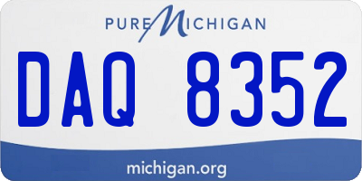 MI license plate DAQ8352