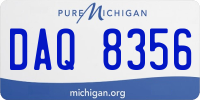 MI license plate DAQ8356