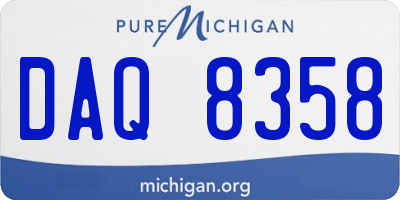 MI license plate DAQ8358