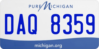 MI license plate DAQ8359