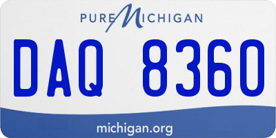 MI license plate DAQ8360