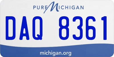 MI license plate DAQ8361