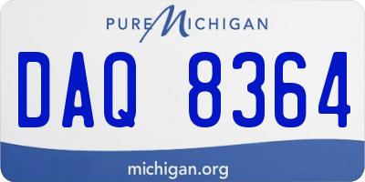 MI license plate DAQ8364