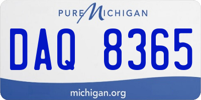 MI license plate DAQ8365