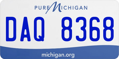 MI license plate DAQ8368