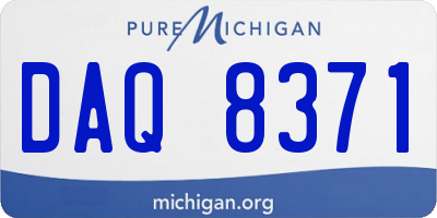 MI license plate DAQ8371