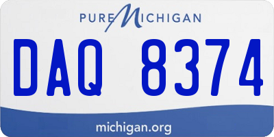 MI license plate DAQ8374