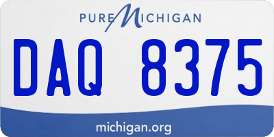 MI license plate DAQ8375