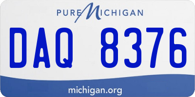 MI license plate DAQ8376