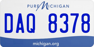 MI license plate DAQ8378