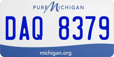MI license plate DAQ8379
