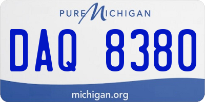 MI license plate DAQ8380