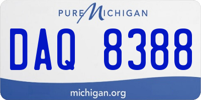 MI license plate DAQ8388