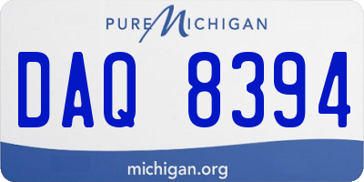 MI license plate DAQ8394