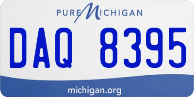 MI license plate DAQ8395