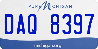 MI license plate DAQ8397