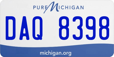 MI license plate DAQ8398