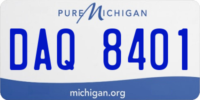 MI license plate DAQ8401