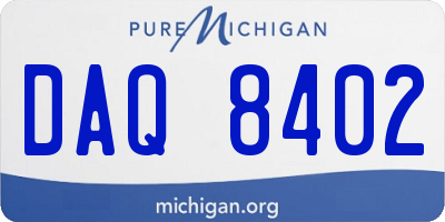 MI license plate DAQ8402
