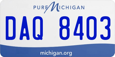 MI license plate DAQ8403