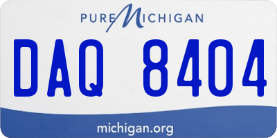 MI license plate DAQ8404