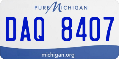 MI license plate DAQ8407