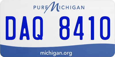 MI license plate DAQ8410