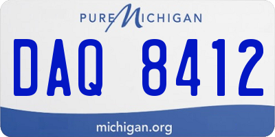 MI license plate DAQ8412