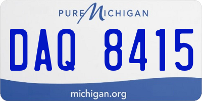 MI license plate DAQ8415