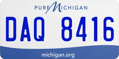 MI license plate DAQ8416