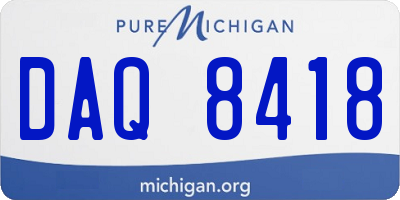MI license plate DAQ8418
