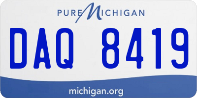 MI license plate DAQ8419