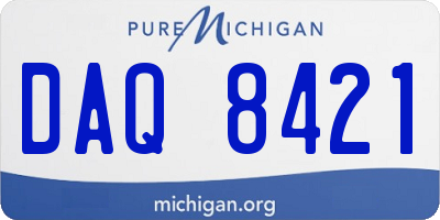 MI license plate DAQ8421
