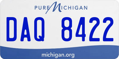 MI license plate DAQ8422