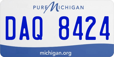 MI license plate DAQ8424