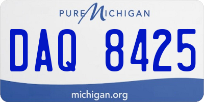 MI license plate DAQ8425