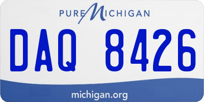 MI license plate DAQ8426