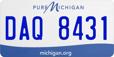 MI license plate DAQ8431