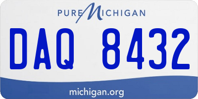 MI license plate DAQ8432