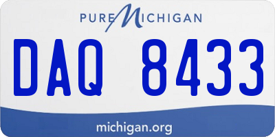 MI license plate DAQ8433