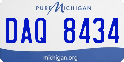 MI license plate DAQ8434