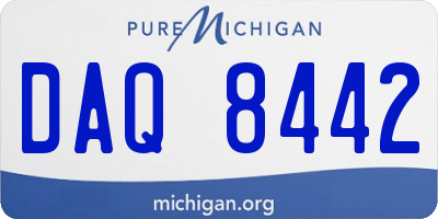 MI license plate DAQ8442