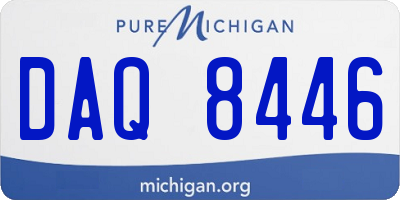 MI license plate DAQ8446