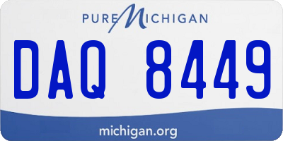 MI license plate DAQ8449