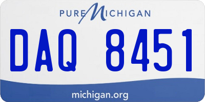 MI license plate DAQ8451
