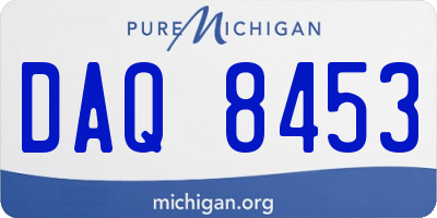 MI license plate DAQ8453