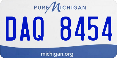 MI license plate DAQ8454
