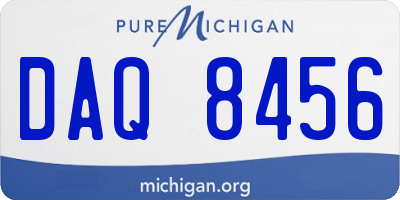 MI license plate DAQ8456