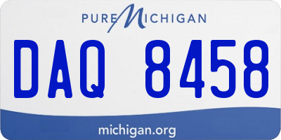 MI license plate DAQ8458
