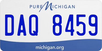 MI license plate DAQ8459